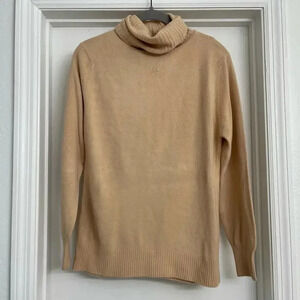 Vintage Givenchy Sport Women's 70s Turtleneck Sweater Tan Sz 38
